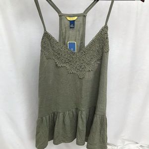 Green Lacy Tank Top